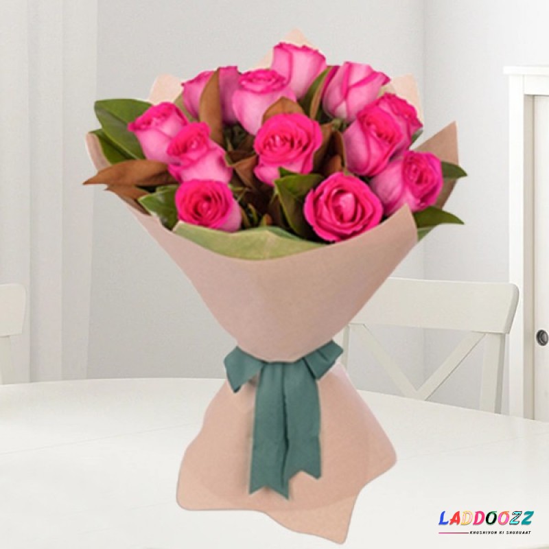 Graceful Pink Roses Bouquet 